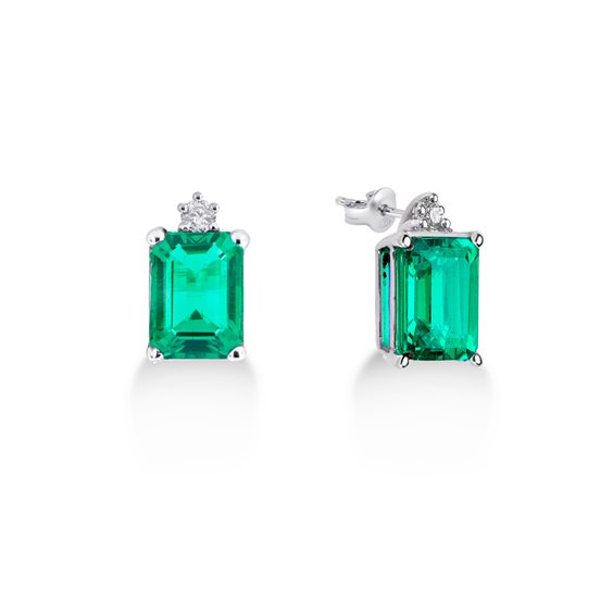 Orecchini Lux Gioielli Donna in Oro bianco Smeraldo 1.00 Ct ORLK3072SM;100;9B - ORLK3072SM;100;9B